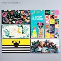 Набор конвертов для денег, 16.5 х 8 см, 6 шт, МИКС, Минни Маус