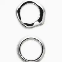 Кольцо пластик «Стиль», набор 2 шт. размер 17, цвет серебро Кольцо пластик «Стиль», набор 2 шт. размер 17, цвет серебро