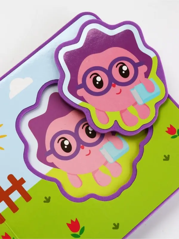 Книжка с мягкими пазлами EVA "Любимые герои", 12 стр., Малышарики