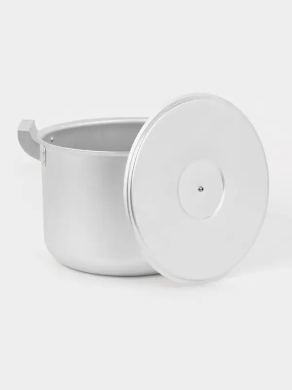 Кастрюля, 10 л, d=26 см, металлические ручки и крышка, листовой алюминий 1.5 мм, серебристая