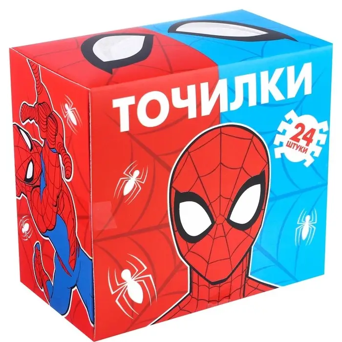 Точилка пластиковая прямоугольная, «Человек-паук»