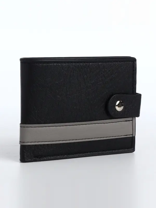 Портмоне мужское &laquo;Кхата&raquo;, на кнопке, отдел для карт, монет, чёрное