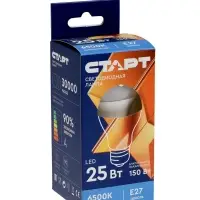 Лампа светодиодная СТАРТ, 25 Вт, Е27, А60, 6500К, 2000 Лм, свечение холодное белое