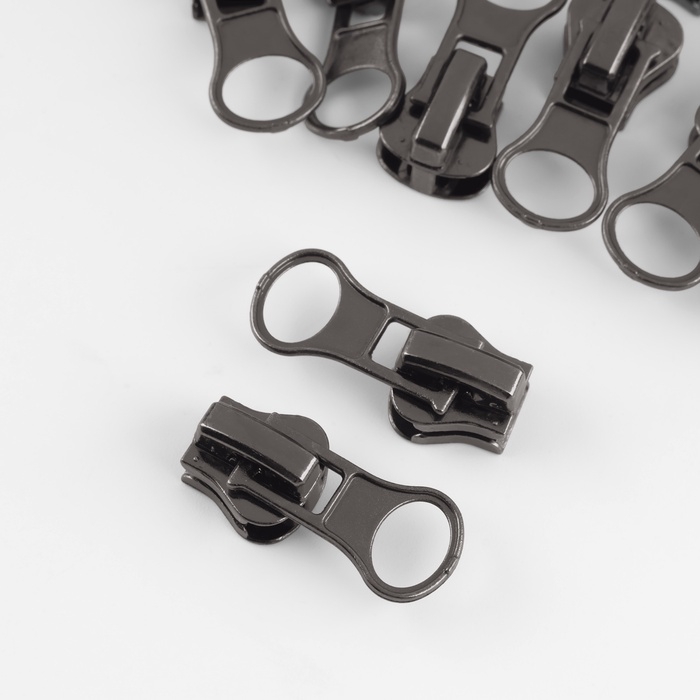 Бегунок автоматический для молнии «Трактор», №5, 10 шт, цвет чёрный никель Бегунок автоматический для молнии «Трактор», №5, 10 шт, цвет чёрный никель