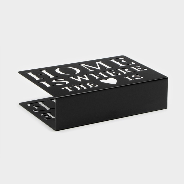 Салфетница Доляна «Дом здесь», 15×4×10 см, цвет чёрный Салфетница Доляна «Дом здесь», 15×4×10 см, цвет чёрный