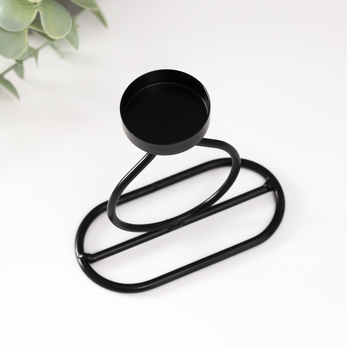 Подсвечник металл на 1 свечу "Бутылочка" d=4 см чёрный 11х6х11,5 см