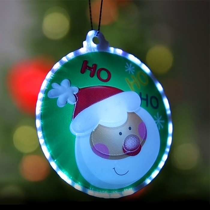 Световая подвеска «Дед Мороз» 7.5 см, батарейки LR44х3 (в комплекте), свечение мульти Световая подвеска «Дед Мороз» 7.5 см, батарейки LR44х3 (в комплекте), свечение мульти