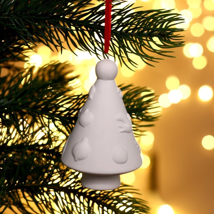 Новый год! Ёлочное украшение под раскраску «Елочка с гирляндой» с подвесом, кисть Новый год! Ёлочное украшение под раскраску «Елочка с гирляндой» с подвесом, кисть