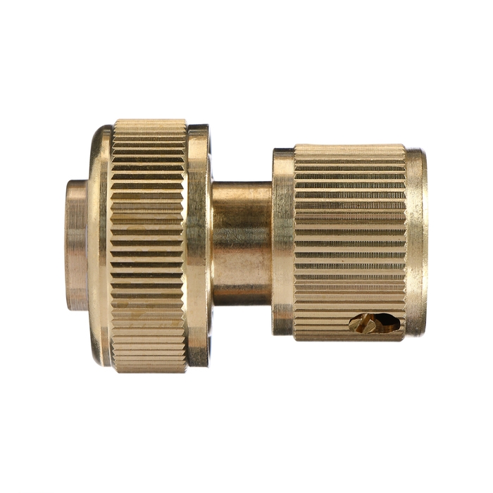 Коннектор с аквастопом, 3/4 Коннектор с аквастопом, 3/4" (19 мм), быстросъёмное соединение, латунь, Greengo