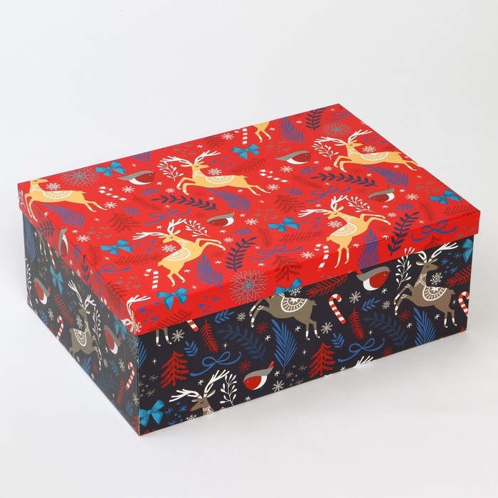 Набор коробок подарочных 15 в 1 «Европейский», 12 х 7 х 4 см - 46,6 х 35,2 х 17.5 см, Новый год