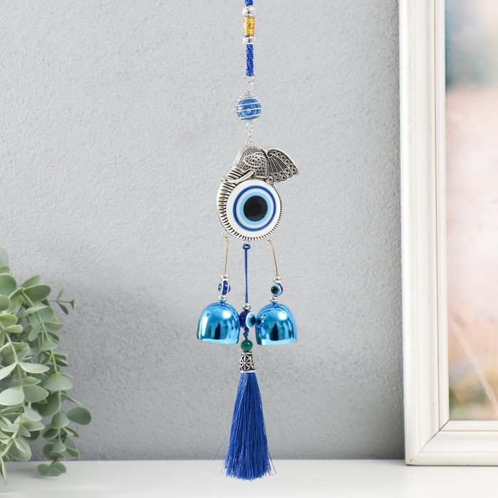 Музыка ветра металл, пластик Музыка ветра металл, пластик "Слоник с кисточкой" от сглаза h=25 см