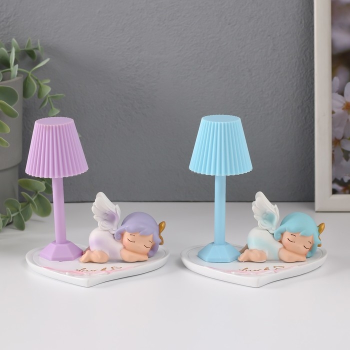 Сувенир пластик свет  Сувенир пластик свет "Спящая малышка-ангел" МИКС 10,8х10,5х11 см