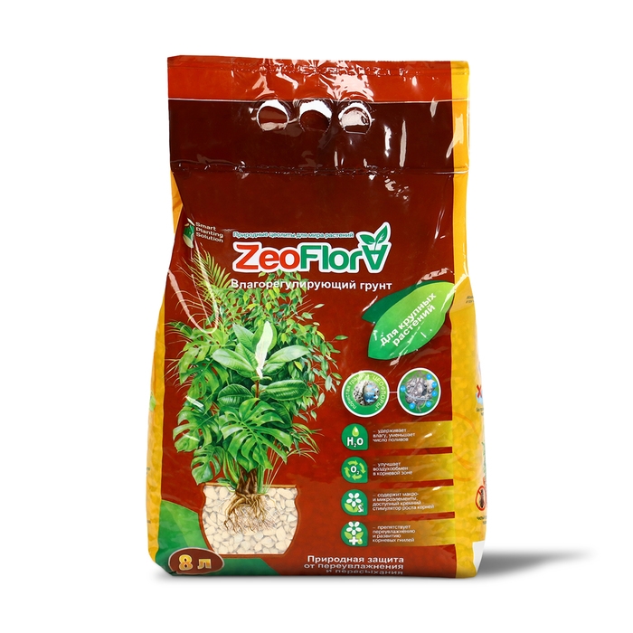 Субстрат минеральный цеолит, 8 л, влагосберегающий для крупных растений, фракция 5-15 мм, ZEOFLORA Субстрат минеральный цеолит, 8 л, влагосберегающий для крупных растений, фракция 5-15 мм, ZEOFLORA