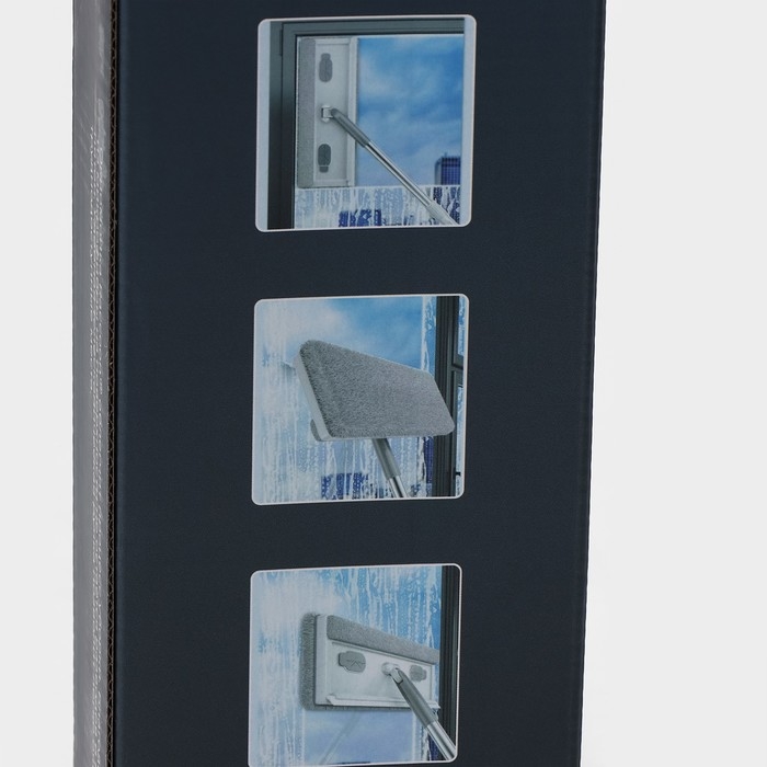 Щётка для окон Raccoon, стальная телескопическая ручка 82(126) см, насадка из микрофибры 25×9 см, цвет белый Щётка для окон Raccoon, стальная телескопическая ручка 82(126) см, насадка из микрофибры 25×9 см, цвет белый