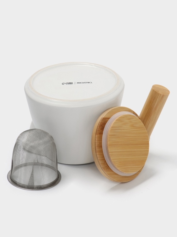 Чайник заварочный с ситом 0,75 л, Magistro, белый Чайник заварочный с ситом 0,75 л, Magistro, белый