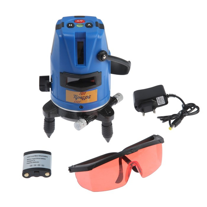 Уровень лазерный ТУНДРА, самовыравнивающийся, подставка, 2 луча, очки, зарядка, кейс Уровень лазерный ТУНДРА, самовыравнивающийся, подставка, 2 луча, очки, зарядка, кейс