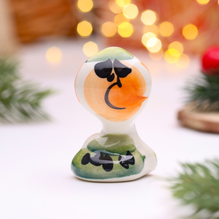 Сувенир символ года Сувенир символ года "Кобра", малая № 2, гжель, цвет, 6х4 см