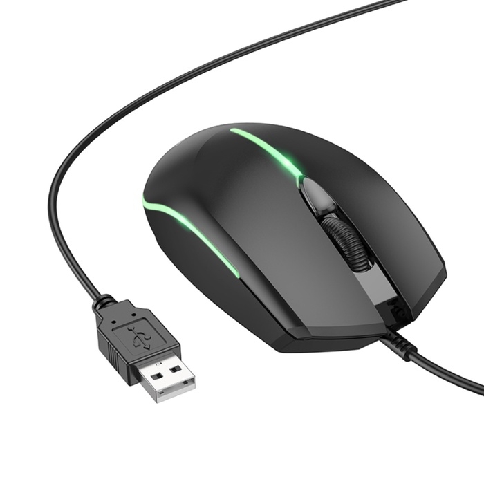 Мышь Borofone BG10, игровая, оптическая, подсветка, 1000 dpi, 1.5 м, USB, чёрная Мышь Borofone BG10, игровая, оптическая, подсветка, 1000 dpi, 1.5 м, USB, чёрная