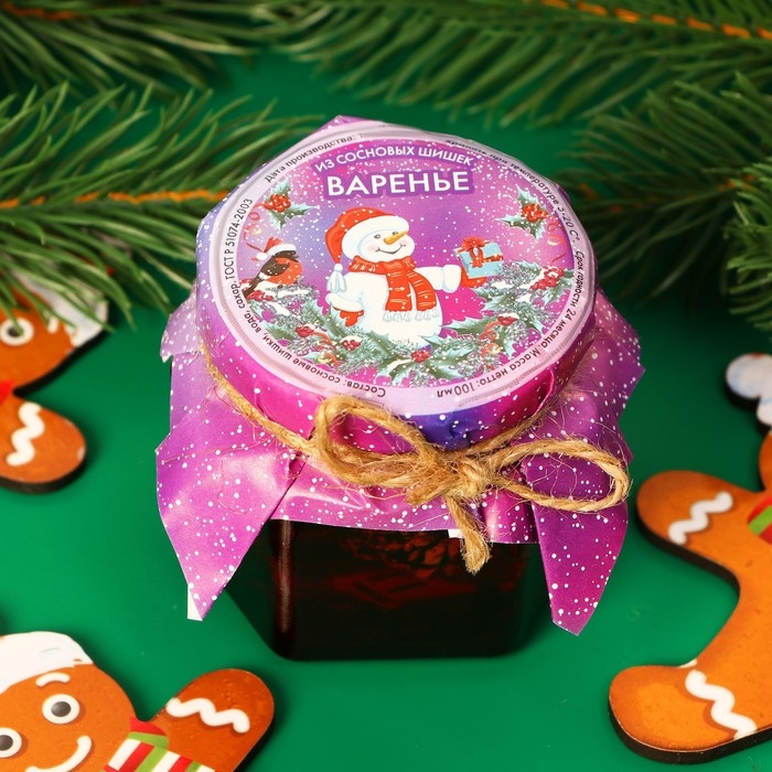 Новый год. Варенье Новый год. Варенье "Снеговик" из сосновой шишки, 100 мл