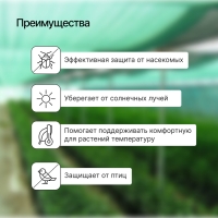 Парник от птиц, длина 6 м: сетка 8 × 2 м, затенение 80%; 6 дуг из стеклопластика, длина дуги 2 м, диаметр дуги 4 мм