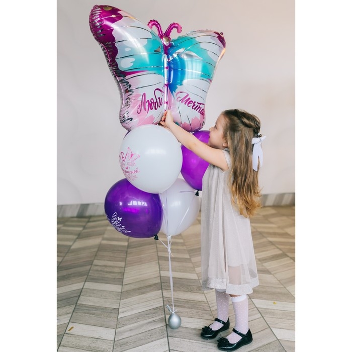 Воздушный шар фольгированный 24 Воздушный шар фольгированный 24" «Бабочка», без подложки