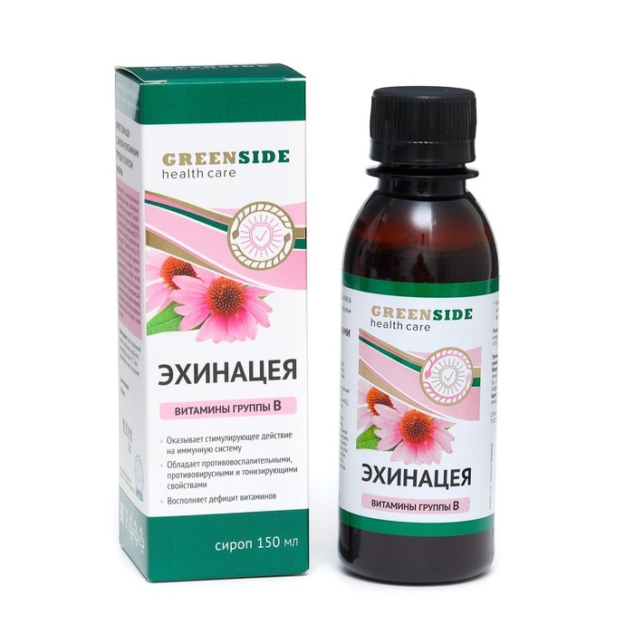 Сироп Эхинацеи с цинком и витаминами группы В со вкусом малины, 150 мл Сироп Эхинацеи с цинком и витаминами группы В со вкусом малины, 150 мл