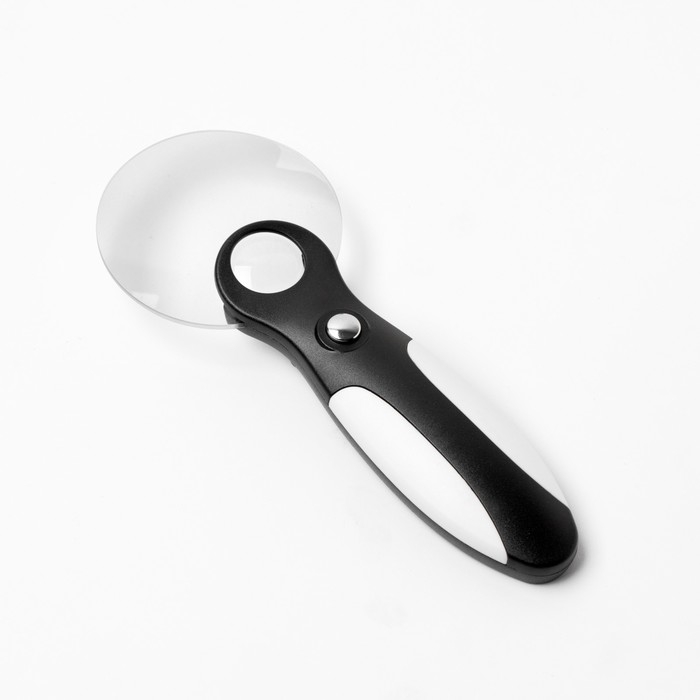 Лупа классическая, линза 60,16мм, подсветка, микс Лупа классическая, линза 60,16мм, подсветка, микс