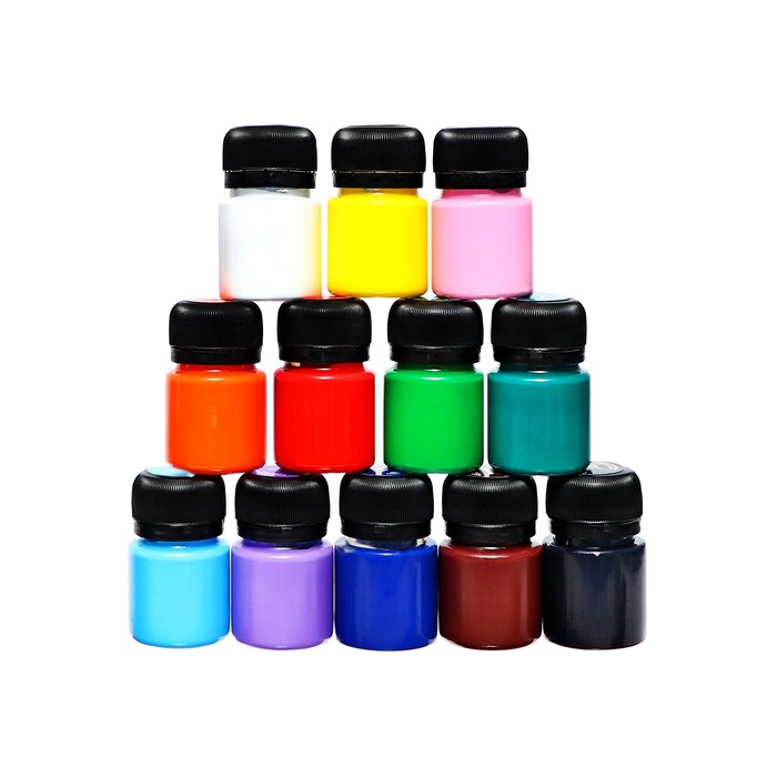 Краска акриловая, набор 12 цветов х 20 мл, ЗХК Decola, глянцевые, 2941116