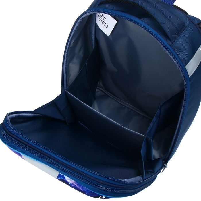 Рюкзак каркасный школьный, 37 х 28 х 19 см, Calligrata К Рюкзак каркасный школьный, 37 х 28 х 19 см, Calligrata К "Крутой космос", синий