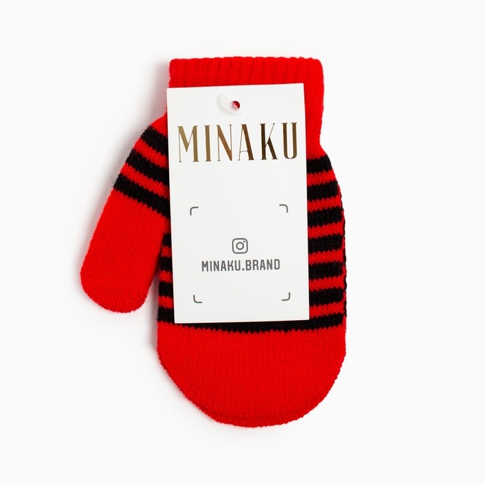 Варежки детские однослойные MINAKU,цв. красный/черный, р-р 12-14 (13-14 см) Варежки детские однослойные MINAKU,цв. красный/черный, р-р 12-14 (13-14 см)