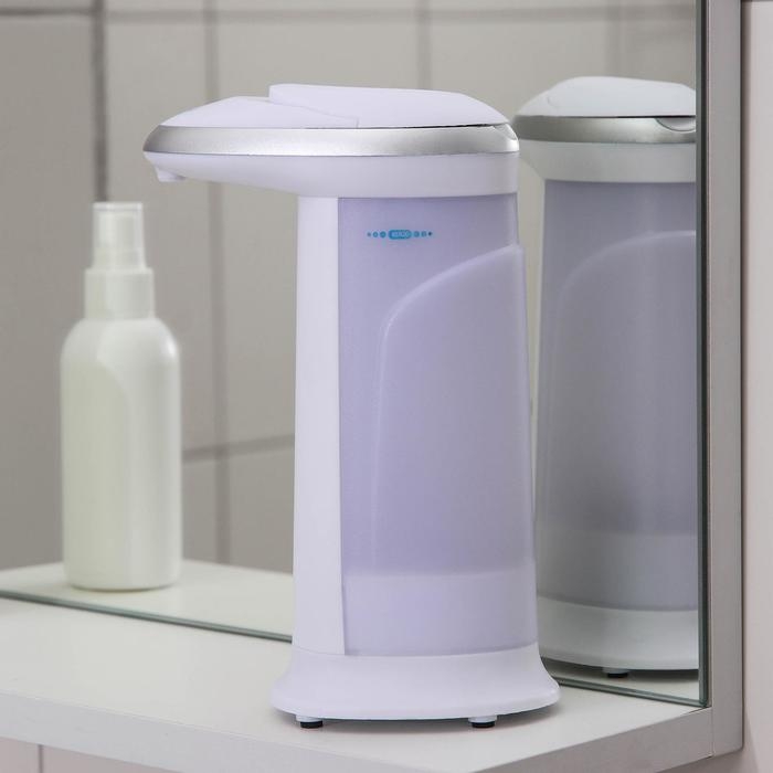 Диспенсер для антисептика/жидкого мыла сенсорный, 380 мл, на батарейках, цвет белый Диспенсер для антисептика/жидкого мыла сенсорный, 380 мл, на батарейках, цвет белый