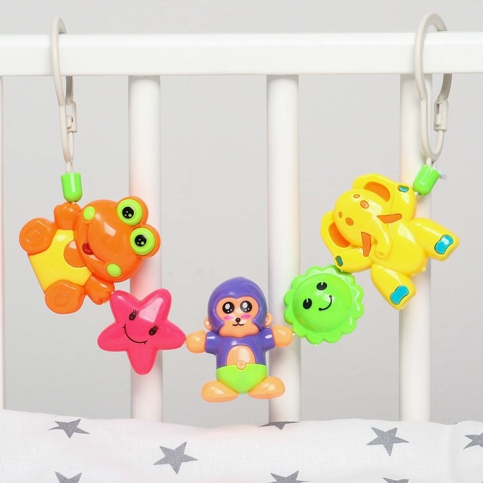 Растяжка на коляску/кроватку «Дружба», 3 игрушки, цвет МИКС, Крошка Я Растяжка на коляску/кроватку «Дружба», 3 игрушки, цвет МИКС, Крошка Я