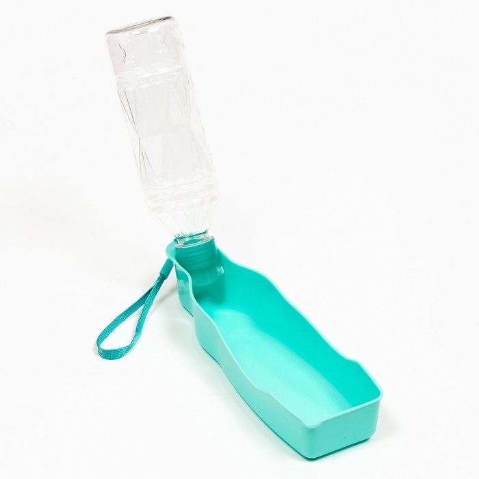 Автопоилка прогулочная с фигурной бутылочкой, 450 мл, бирюзовая Автопоилка прогулочная с фигурной бутылочкой, 450 мл, бирюзовая