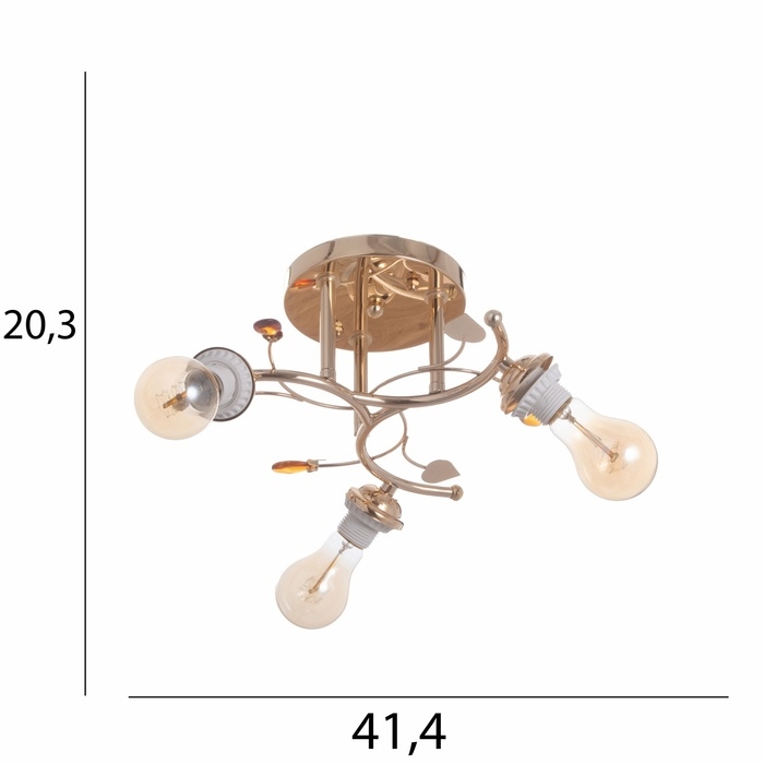 Люстра Люстра "Грета"БП 3х40Вт Е27 Золото МОДЕЛЬ: 2600553