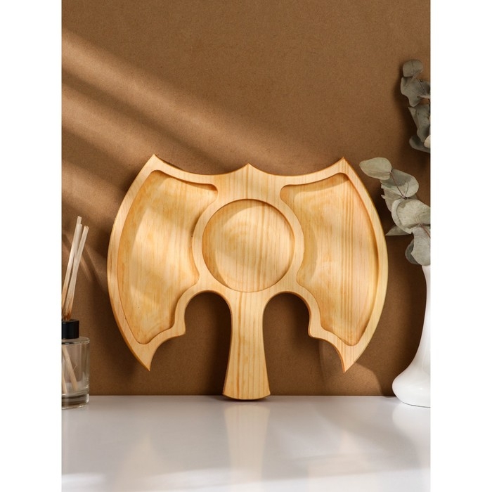 Менажница авторская Adelica «Молот», 26×30×2,2 см, цельный массив кедра Менажница авторская Adelica «Молот», 26×30×2,2 см, цельный массив кедра