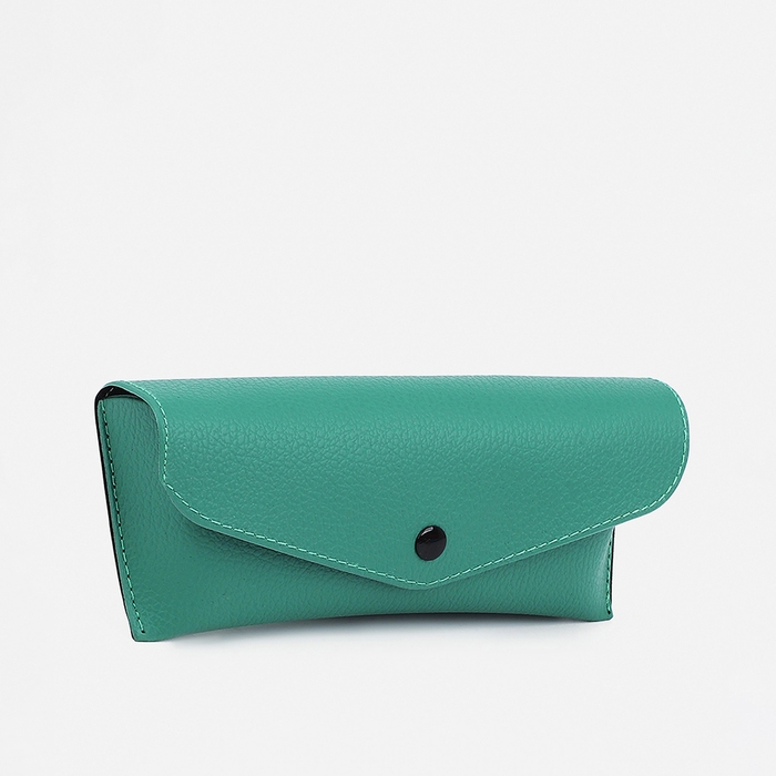 Футляр для очков на кнопке, длина 17 см, цвет зелёный Футляр для очков на кнопке, длина 17 см, цвет зелёный