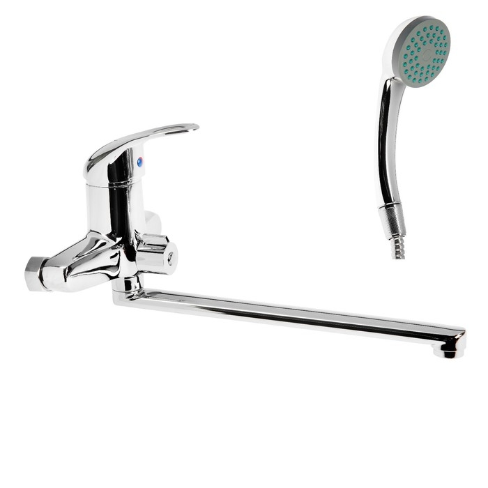 Смеситель для ванны ZEIN ZC2047, излив 30 см, картридж 40 мм, с душевым набором, хром Смеситель для ванны ZEIN ZC2047, излив 30 см, картридж 40 мм, с душевым набором, хром