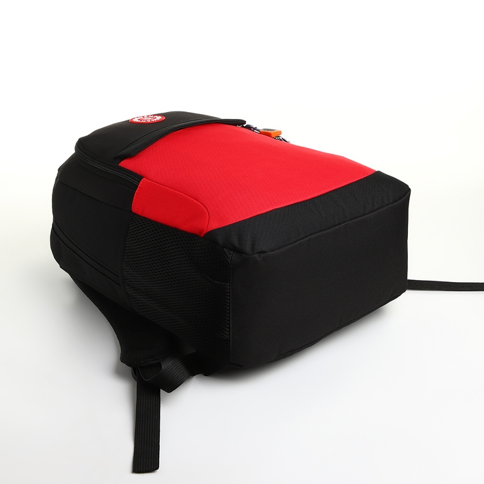 Рюкзак школьный, 2 отдела молнии, 3 кармана, цвет чёрный/красный Рюкзак школьный, 2 отдела молнии, 3 кармана, цвет чёрный/красный