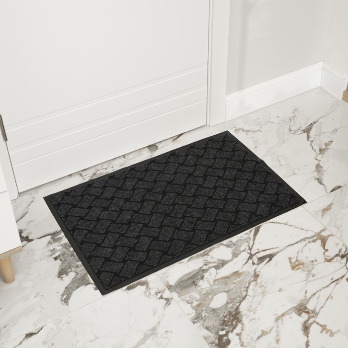 Коврик придверный влаговпитывающий «Крафт», 50×80 см, цвет серый Коврик придверный влаговпитывающий «Крафт», 50×80 см, цвет серый