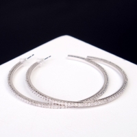 Серьги-кольца «Классика» d= 5 см, цвет белый в серебре