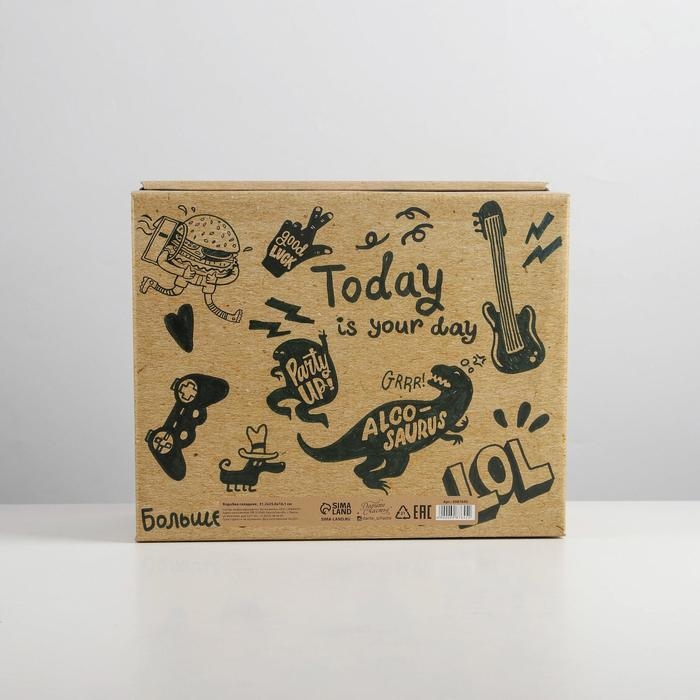 Коробка подарочная складная, упаковка, «Крафт», 31 х 25.5 х 16 см