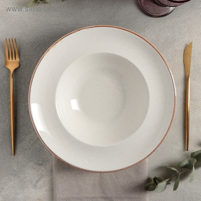 Тарелка для пасты Beige, 500 мл, d=25 см, цвет бежевый Тарелка для пасты Beige, 500 мл, d=25 см, цвет бежевый