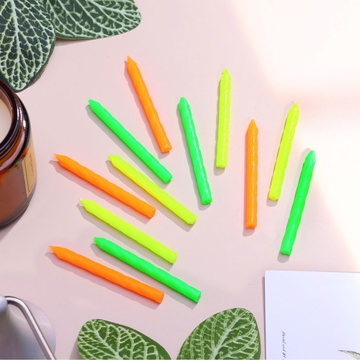 Свечи для торта  Свечи для торта "Красочные", 6,5 см, 12 шт