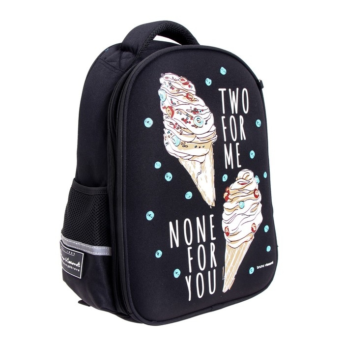 Рюкзак каркасный 38 х 30 х 20 см, пенал в подарок, Bruno Visconti "Мороженое"