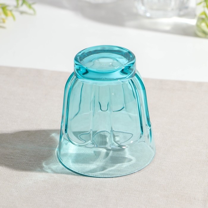 Стакан низкий стеклянный «Роман», 250 мл, цвет бирюзовый