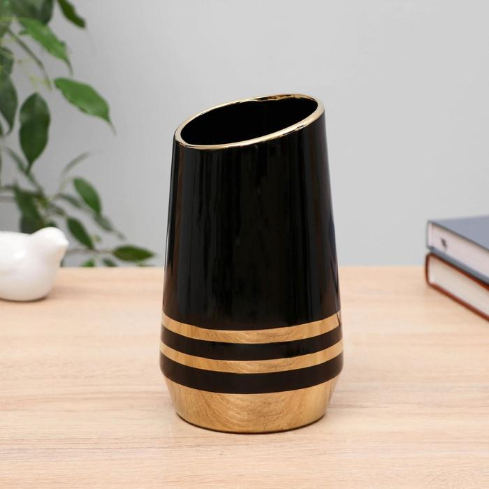 Ваза керамика Ваза керамика "Адэр" полоски, 9х19 см, микс