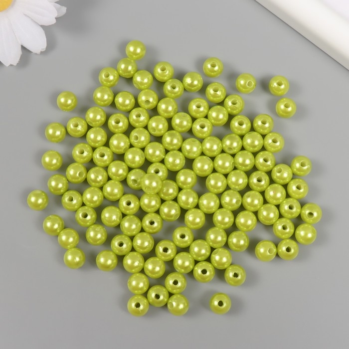 Набор бусин Набор бусин "Жемчуг" d 8 мм, 250 гр, салатовый