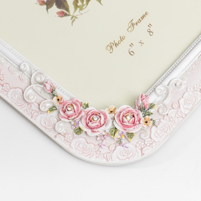 Фоторамка полистоун 15х20 см Фоторамка полистоун 15х20 см "Розы и кружево" 26х21,5 см