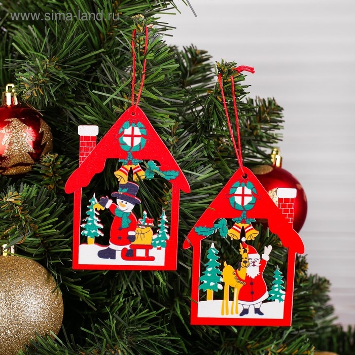 Подвеска новогодняя «В праздничном домике» МИКС Подвеска новогодняя «В праздничном домике» МИКС