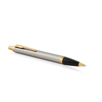 Ручка шариковая Parker IM Core K321 Brushed Metal GT M, корпус из латуни, синие чернила